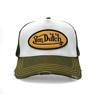 Von Dutch Olive Green and White Trucker Hat